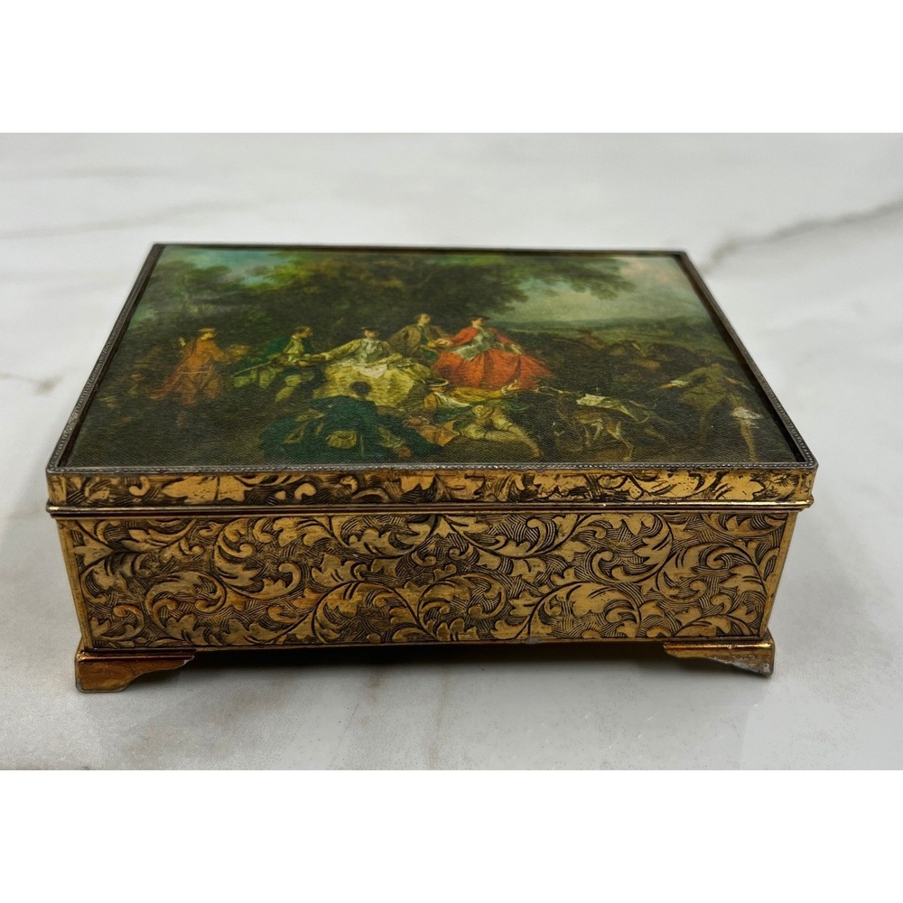 Vintage Schmid Bros Music Box Picnic After The Hunt Theme from Love Story Japan